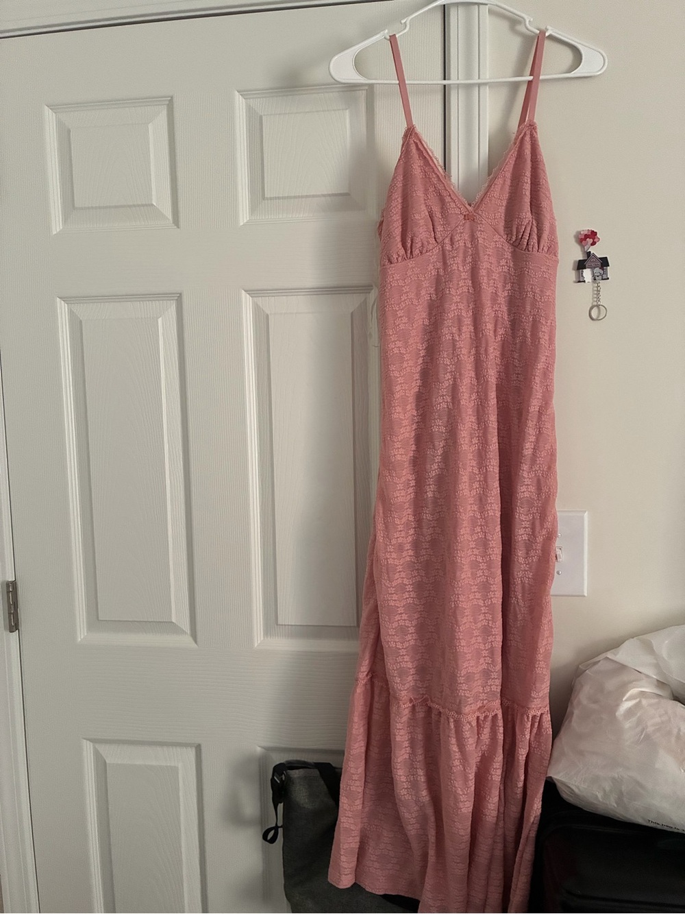 No Boundaries Dusty Pink Lace Maxi Dress - Spaghetti Straps